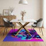 Neon Galaxy Wolf Head Area Rug