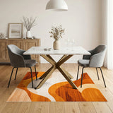 Wavy Orange Wavy Orange Abstract Area Rug