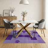 Purple Geometric Floral Area Rug
