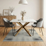 Abstract Black Dot Geometric Area Rug