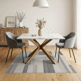 Modern Grey Geometric Block No. 6 Area Rug