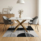 Geometric Modern Modern Black White Geometric Abstract Area Rug