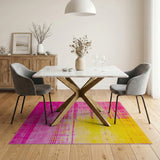 Vibrant Pink to Yellow Gradient Abstract Area Rug
