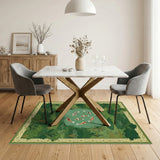 Green Koi Pond Garden Area Rug
