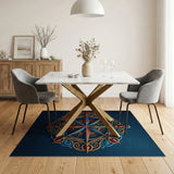 Ornate Nautical Compass Rose Area Rug