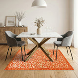 Orange Leopard Print Area Rug