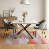 Dreamy Pink Cloud Abstract Area Rug