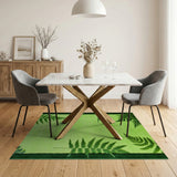 Lush Fern Border Green Area Rug