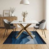 Blue Layered Mountain Moonrise Area Rug