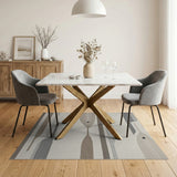 Geometric Modern Beige and Neutral Abstract Geometric Neutral Area Rug
