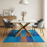 Blue Geometric Abstract Geometric Modern Area Rug