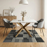 Geometric Modern Grey Grey Geometric Abstract Area Rug