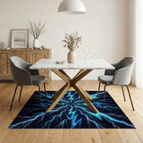 Blue and Teal Electric Blue Lightning Area Rug
