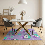 Kawaii Purple Ice Cream Cone Kids Area Rug