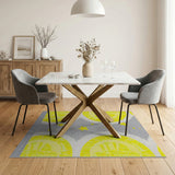 Sunny Lemon Slices Stars Area Rug