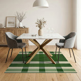 Green Plaid Rustic Farmhouse Area Rug