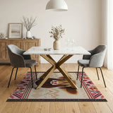 Shaggy Highland Cow Southwestern Area Rug