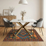 ODIKA Southwestern Desert Teal Diamond Area Rug