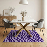Wavy Purple Wavy Abstract Area Rug