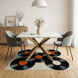 Stacked Vinyl Records Area Rug