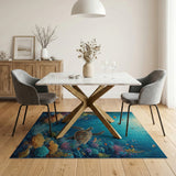 Majestic Sea Turtle Coral Reef Area Rug