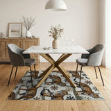Majestic Lynx Snowflakes Pattern Rug