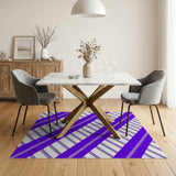 Purple Diagonal Stripe Geometric Rug