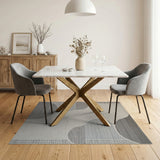 Grey Abstract Curved Grey Area Rug