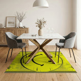 Glitchy Yellow Smiley Face Area Rug