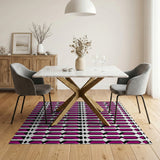 Geometric Modern Bold Purple Geometric Diamond Area Rug