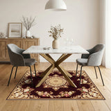 Red Floral Red Floral Medallion Persian Area Rug