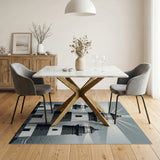 Triple Striped Lighthouses Black White Area Rug