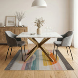 Sunset Horizon Abstract Geometric Area Rug