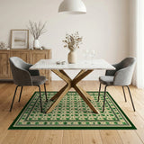 Floral Vintage Green Green Shamrock Clover Area Rug