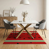 Watermelon Fruit Pattern Multi-color and Patterns Area Rug