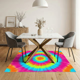 Vibrant Spiral Multi-Color Area Rug