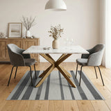 Bold Geometric Modern Bold Black White Striped Woven Area Rug