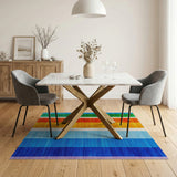 Vibrant Multi-Color Vertical Stripe Geometric Area Rug