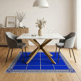 Deep Blue Ornate Border Area Rug