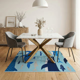 Playful Whale Shark Ocean Kids Area Rug