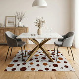 Brown Polka Dot Geometric Area Rug