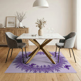 Purple Butterfly Leaf Wreath Area Rug