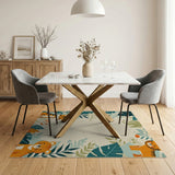 Playful Jungle Tigers Deer Kids Rug