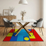 Geometric Modern Vibrant Geometric Multi-Color Block Area Rug