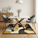Modern Gold Geometric Area Rug
