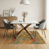 Multi-Color Geometric Fan Area Rug