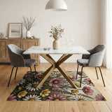 Vintage Pink Cosmos Daisy Wildflower Rug