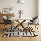 Modern Brown Geometric Key Area Rug
