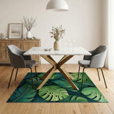 Boho Chic Lush Monstera Leaf Area Rug