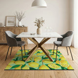 Fruit Pattern Multi-color and Patterns Vibrant Lemon Fruit Pattern Area Rug